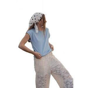 NEW IF SHE LOVES amicis kate rib top in light blue
